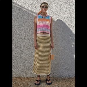 Zara Multicolored Metallic thread skirt